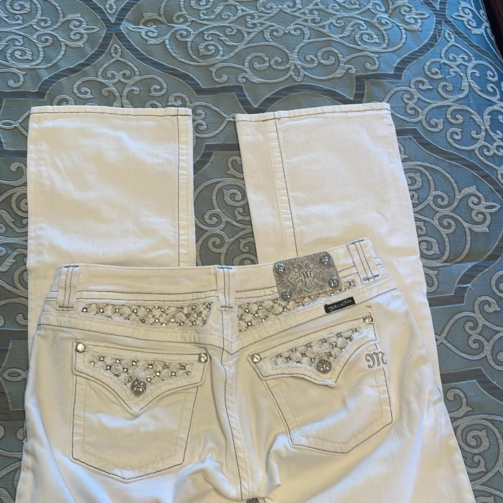 Miss Me Women's Cream Embellished Jeans - Picture 2 of 6